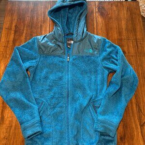 The North Face Full Zip Cozy Blue Fleece Hooded Jacket XS